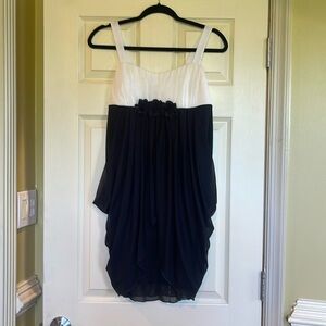 Carole Little Black/cream Dress With Back Tie